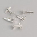 2 pair (4 total) SILVER PLATED CUFFLINKS Cuff Links with 10mm Pad fin0042