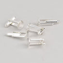 2 pair (4 total) SILVER PLATED CUFFLINKS Cuff Links with 10mm Pad fin0042