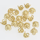 50 Small CONE BEAD CAPS Gold Brass. Tibetan Style Filigree fin0126