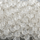 3 feet Crystal Rondelle Rosary Chain, silver, 8mm faceted rondelle glass beads, fch0241a