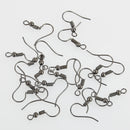 20 GUNMETAL French Hook Earrings Ear Wires (10 pairs)  fin0289a