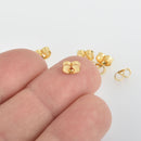 50 Small Butterfly Earring Backs . Bright Gold Metal  fin0297