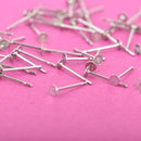 30 Stainless Steel POST Glue-On Pad Earring Blanks (15 pairs), 3mm pad, fin0694