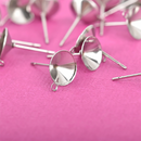 20 Stainless Steel Stud Earring Post Blanks, fits 8.5mm ss40 point back rhinestone, loop for charms/beads (10 pairs) hypoallergenic, fin0702