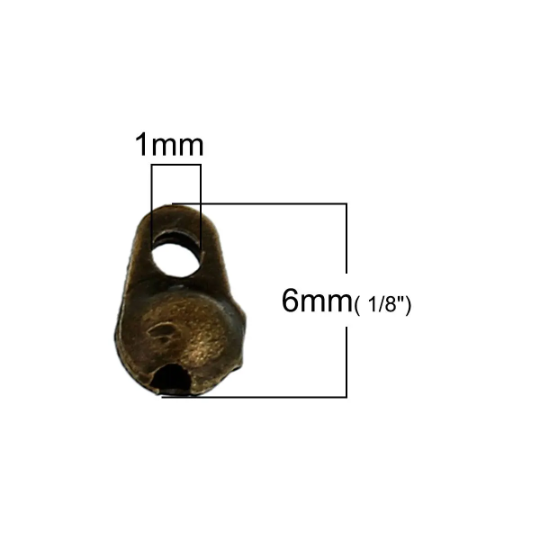 50 Bronze Ball Chain End Connectors for 2.4mm ball chain fin0705