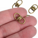 30 Bronze Metal Swivel Connector Links, for Key Rings, Dog Leashes, 19x9mm, fin0742