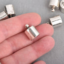 10 Silver End Caps for Tassel Jewelry, Leather Cord End Bead Cap Fits up to 10mm cord fin0757