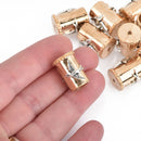 2 Light Gold Tassel Caps with Silver Bird Shotgun Shell Bullet fits 10mm cord fin0769