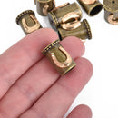 2 BRONZE Tassel Caps with GOLD Horseshoe Shotgun Shell Bullet fits 10mm fin0771