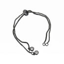 2 Gunmetal Black Box Chain with Crystals Slider Bracelet Connector Link Chain one size fits most, fin0784