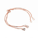2 Rose Gold Box Chain with Crystals Slider Bracelet Connector Link Chain one size fits most, fin0785