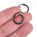 10 Black Huggie Earring Blanks Stainless Steel 15mm fin0787