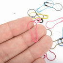 50 Stitch Marker Pins, Shawl Pin Charm Holders, Mixed Colors Safety Pins, 21x10mm, Fin0799