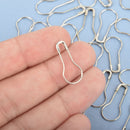 25 Stitch Marker Pins, Shawl Pin Charm Holders, Silver Safety Pins, 21x10mm, Fin0800