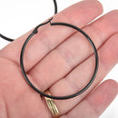 10 BLACK Huggie Earring Blanks Stainless Steel 50mm fin0804