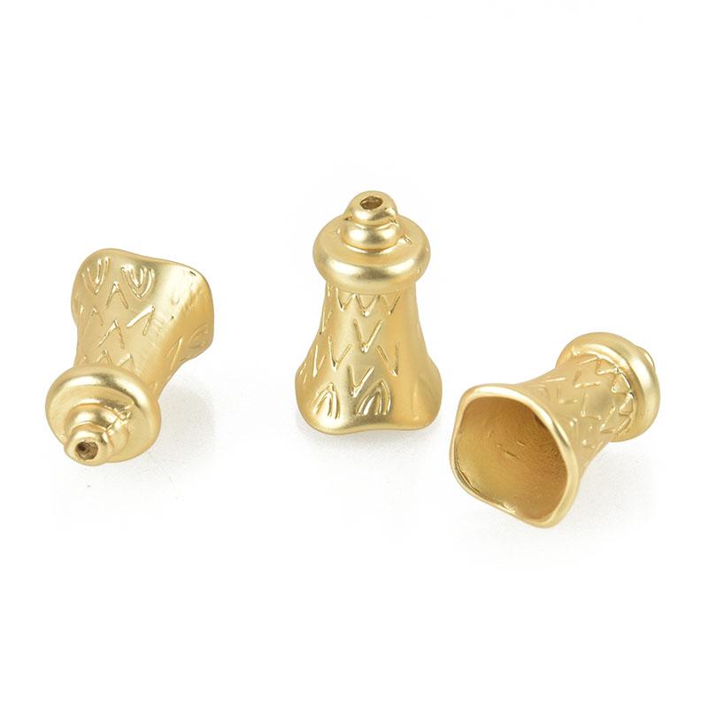 5 Matte Gold Tassel Caps Bead Caps fits 8mm  fin0810