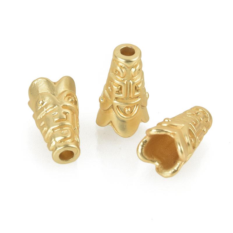 5 Matte Gold Tassel Caps Bead Caps fits 6mm fin0815