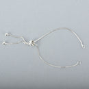 2 Silver Box Chain Slider Bracelet Connector Link Chain, fin0816