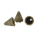 10 Bronze Bead Cones fits 9mm fin0822