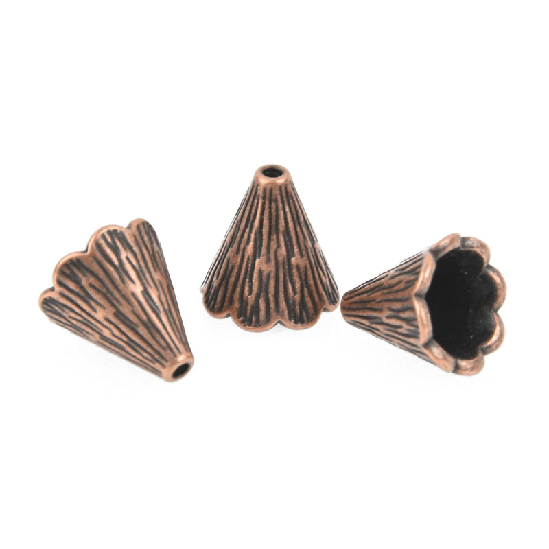 10 Copper Bead Cones fits 9mm fin0823