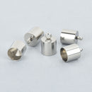 10 Stainless Steel End Caps for Kumihimo Jewelry, Leather Cord End Connectors, Bails, Bead Caps, Fits 9mm cord, fin0831