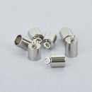 10 Stainless Steel Tassel Caps for Kumihimo Jewelry, Leather Cord End Connectors, Bails, Bead Caps, Fits 5mm cord, fin0833