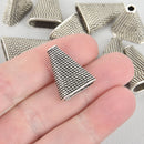 30 Silver End Caps for Tassel Jewelry, Leather Cord End Tassel Bead Cone fin0837b