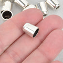 50 Silver End Caps for Tassel Jewelry, Leather Cord End Tassel Bead Cap fits 8mm fin0840