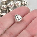 50 Silver End Caps for Tassel Jewelry, Leather Cord End Tassel Bead Cap fits 10mm fin0841