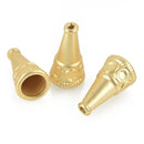 5 Matte Gold Tassel Cones Bead Caps fits 8mm to 10mm, fin0846