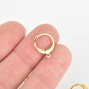 10 Gold Lever Back Earrings with Loop, Gold Stainless Steel Findings, 12mm fin0877