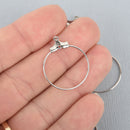 10 Silver Brass Earring Hoops, 20mm Wine Charms, fin0881