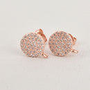 2 Rose Gold Micro Pave Post Earrings fin0902