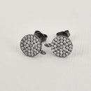 2 Black Micro Pave Post Earrings fin0903
