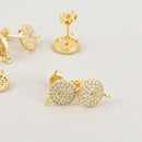 2 Gold Micro Pave Post Earrings fin0904