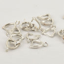 6 Silver Pinch Bails, fits 6mm, fin0910