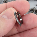 2 Black Micro Pave Earrings, Lever Back, fin0915