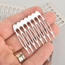 10 Silver Hair Comb Blanks, hair barrette blanks, hat fascinators, 1-3/4" long, fin0923