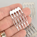 10 Silver Hair Comb Blanks, hair barrette blanks, hat fascinators, 1-3/4" long, fin0924