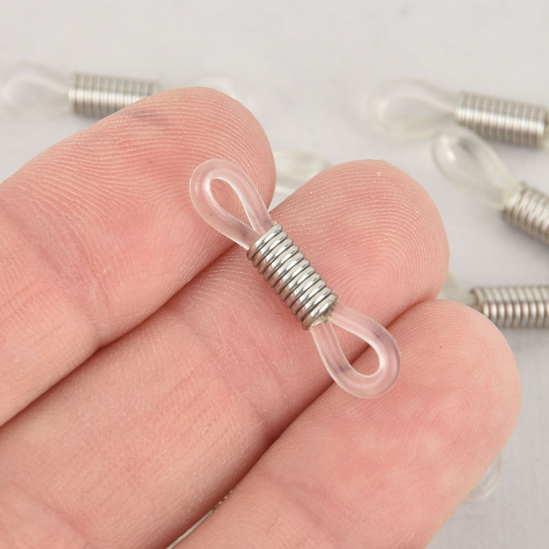 20 Silver Eyeglasses Connector Ends, Bail Findings, fin0927