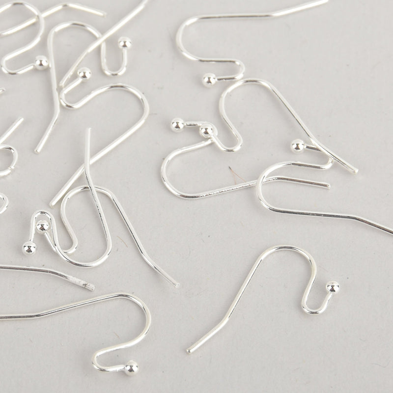 200 Silver Plated Fish Hook Earrings Ear Wires (100 pairs) fin0935