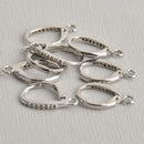 2 Silver Micro Pave Earrings, Lever Back, fin0941