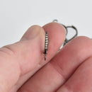 2 Black Micro Pave Earrings, Lever Back, fin0943