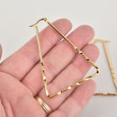 2 GOLD Huggie Earring Blanks Stainless Steel Triangle Hoops fin0946