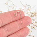 10 Rose Gold Fish Hook Earrings Ear Wires, Stainless Steel, fin0951