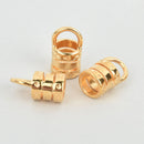 5mm Tube Crimps, Gold Plated End Caps with loop, x4 pcs, fin0955
