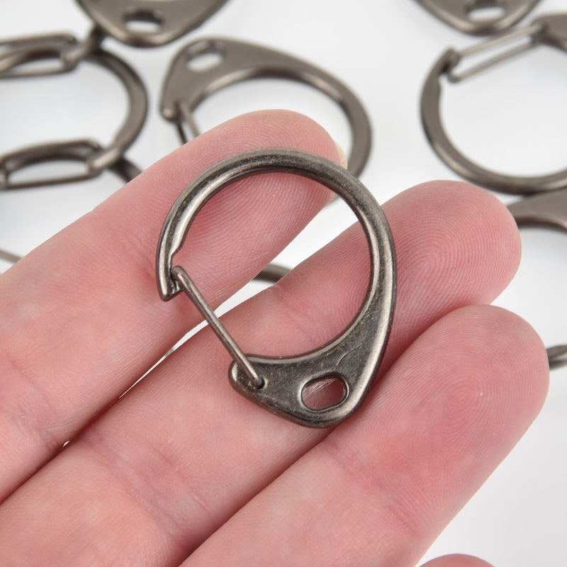 10 Gunmetal Keychain Clasps for Key Rings fin0962