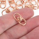 30 Rose Gold Swivel Connector Links, for Key Rings, Dog Leashes, 19x9mm, fin0965