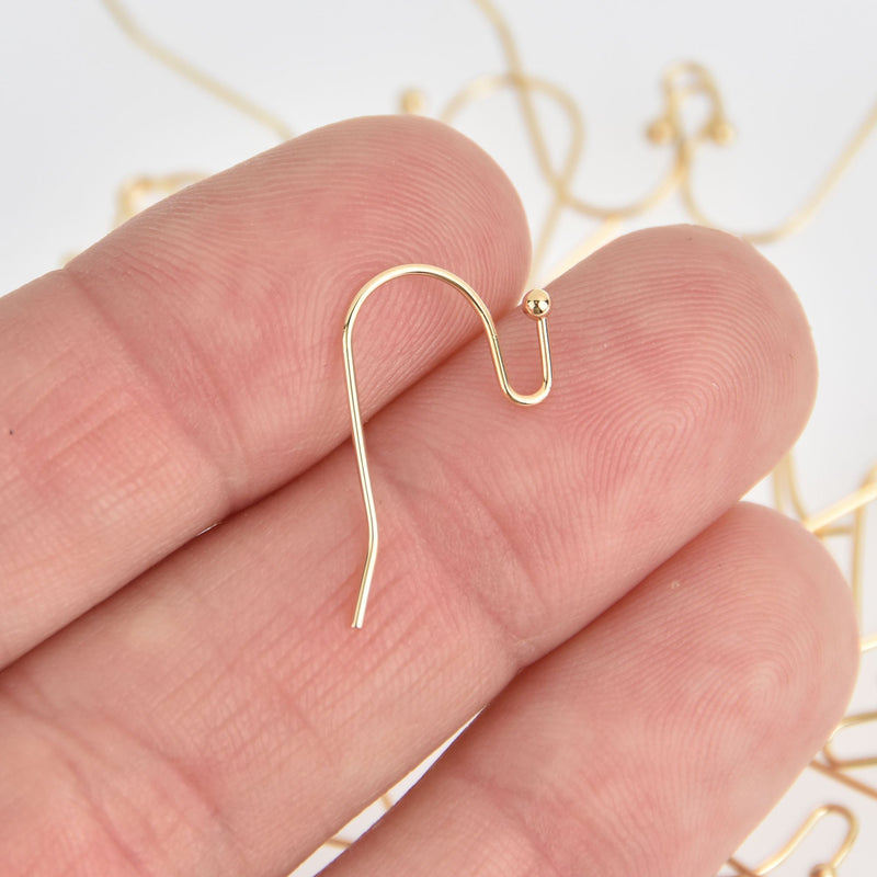 Bulk 100 Light Gold Plated French Hook Earrings Ear Wires (50 pairs) fin0970b