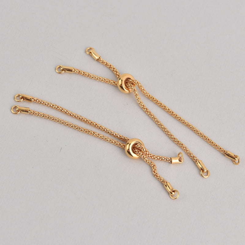 6 Slider Bracelet Connectors, Gold Plated, 7" long, fin0976